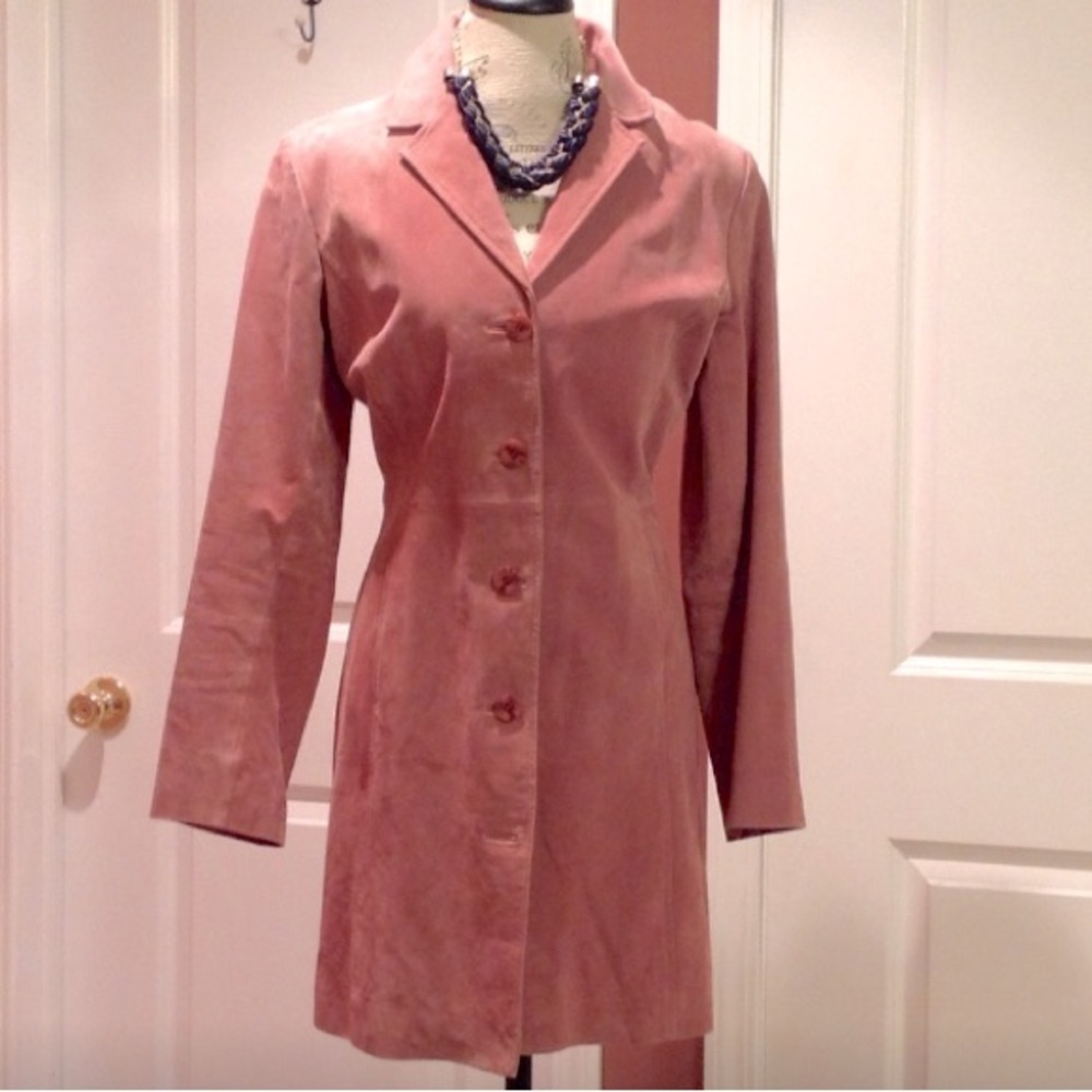 Pink Leather Blazer: Size 10
